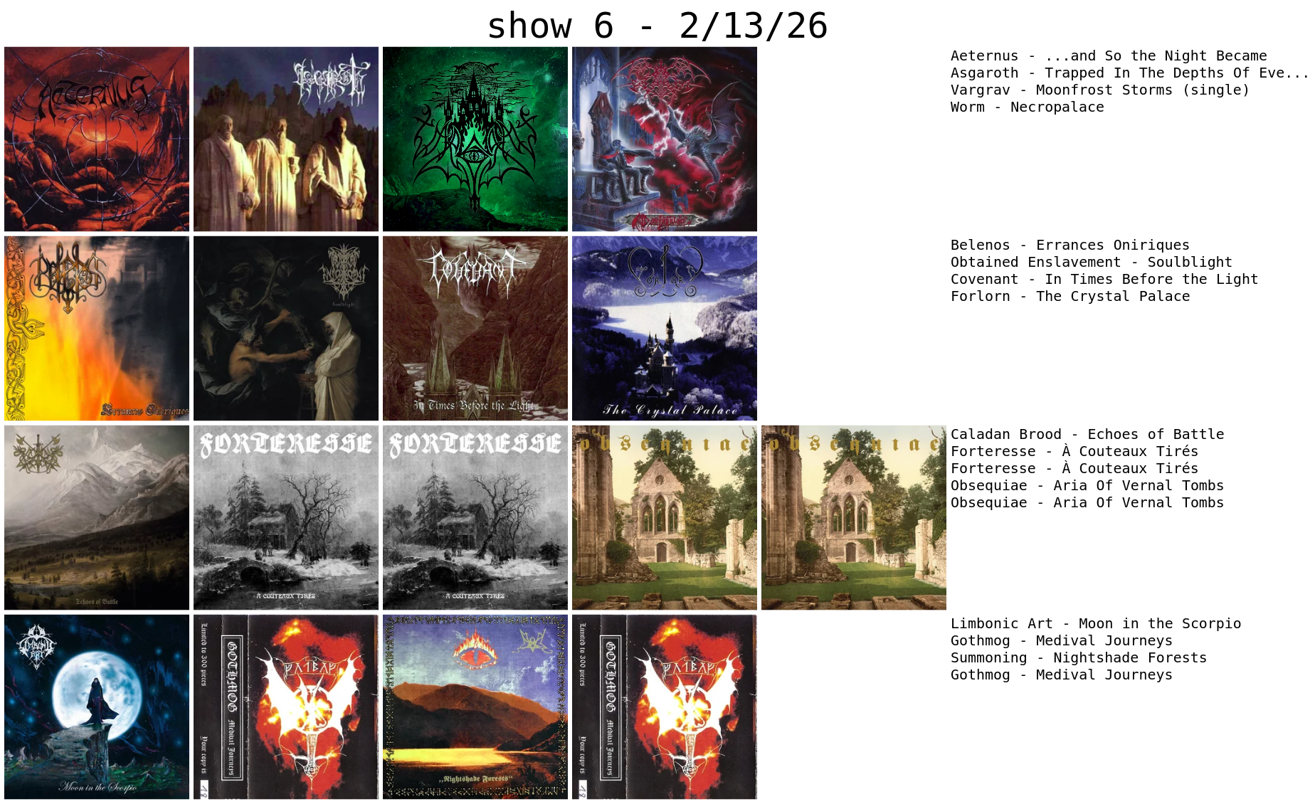 album covers grid 2-13-26