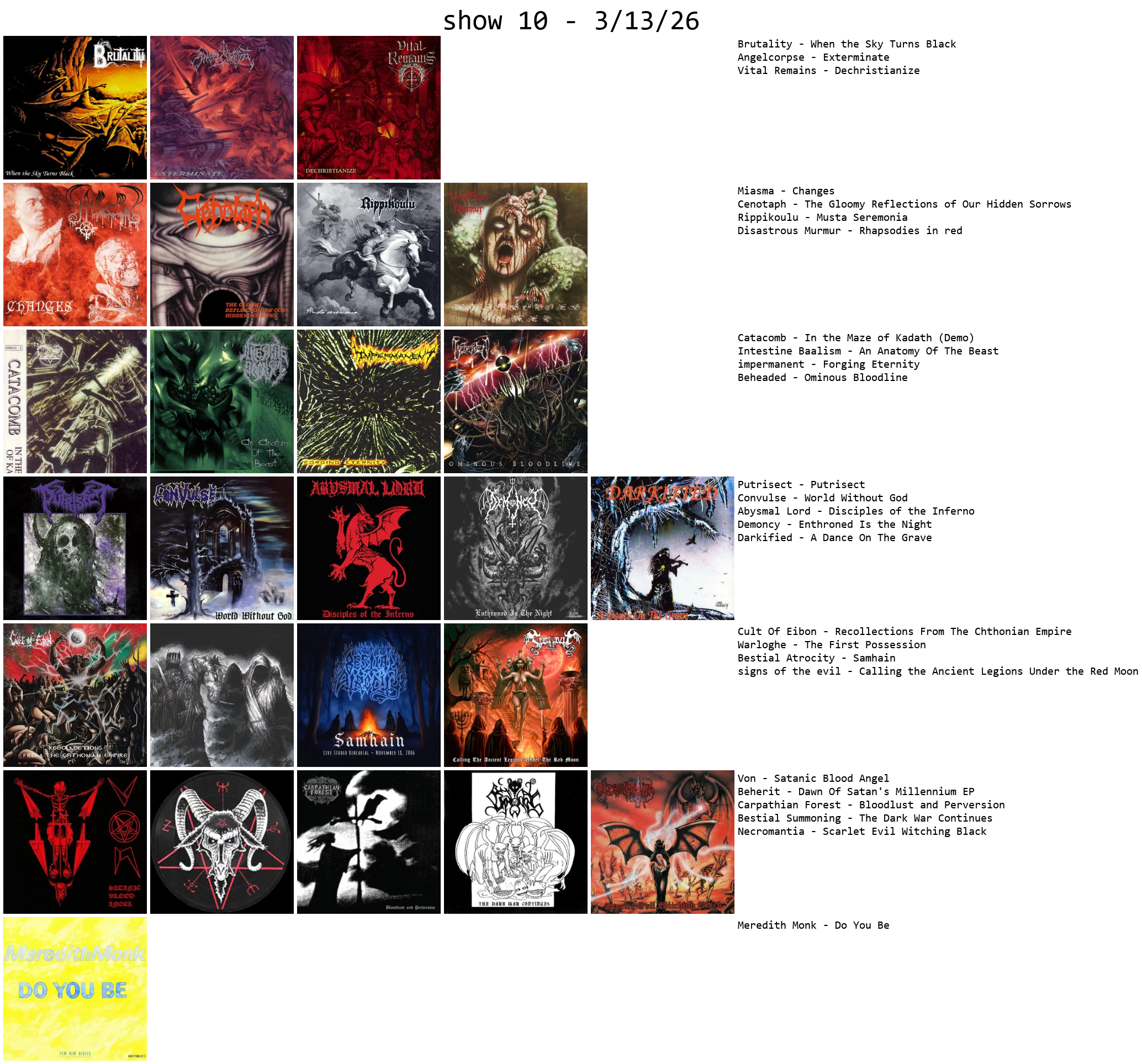 album covers grid 3-13-26