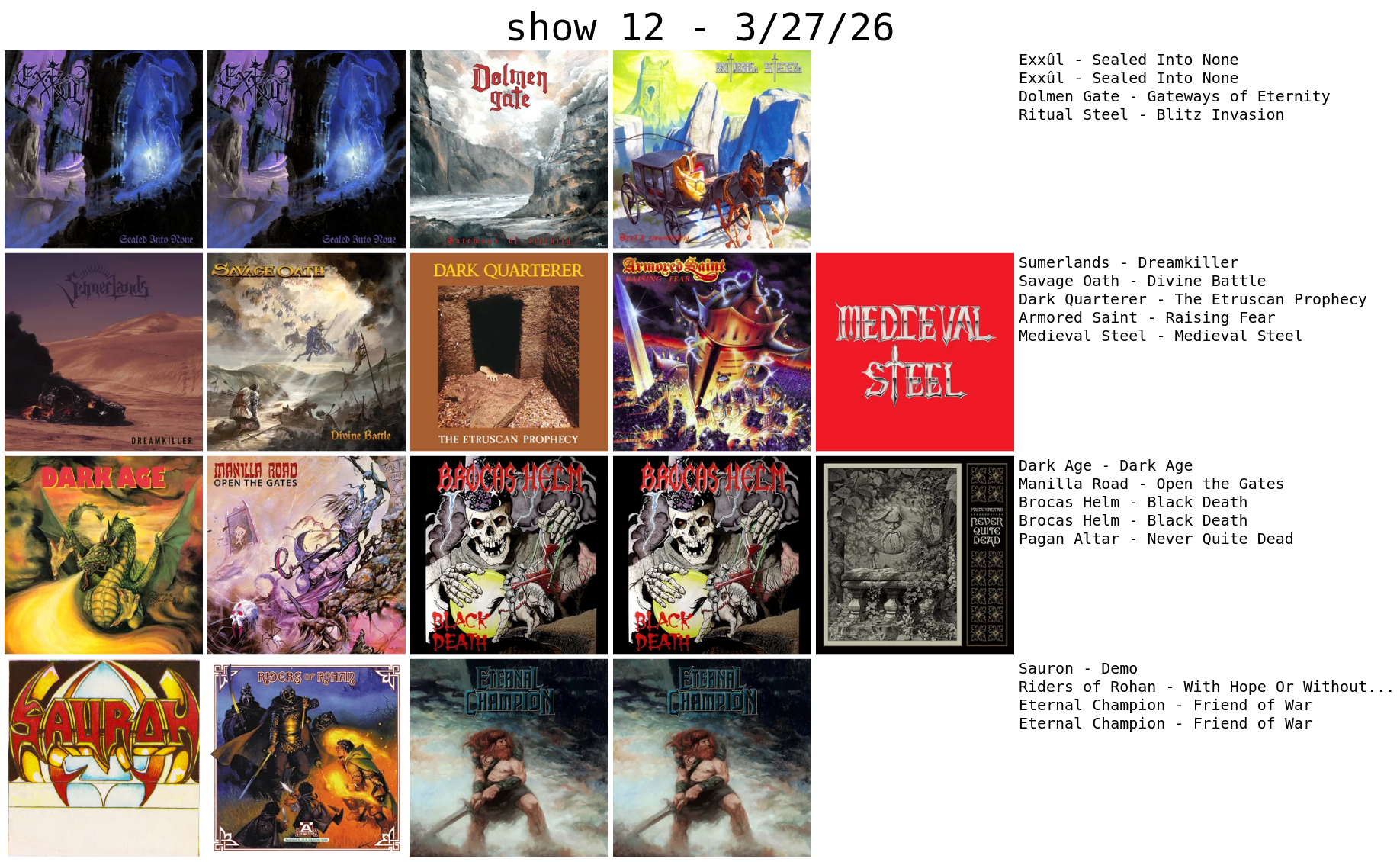 album covers grid 3-27-26