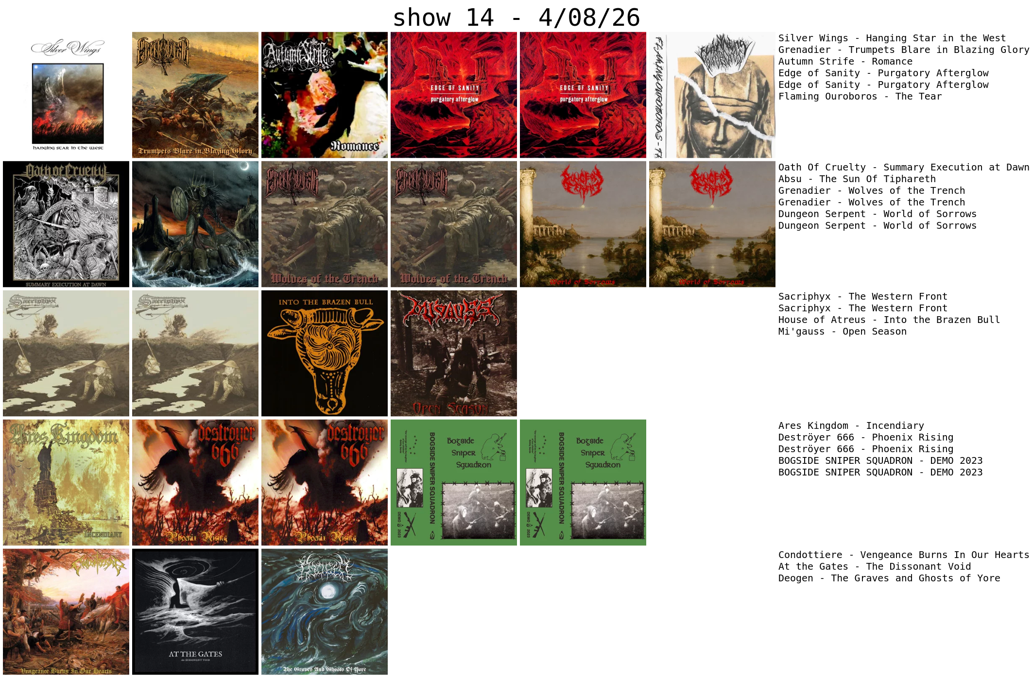 album covers grid 4-8-26