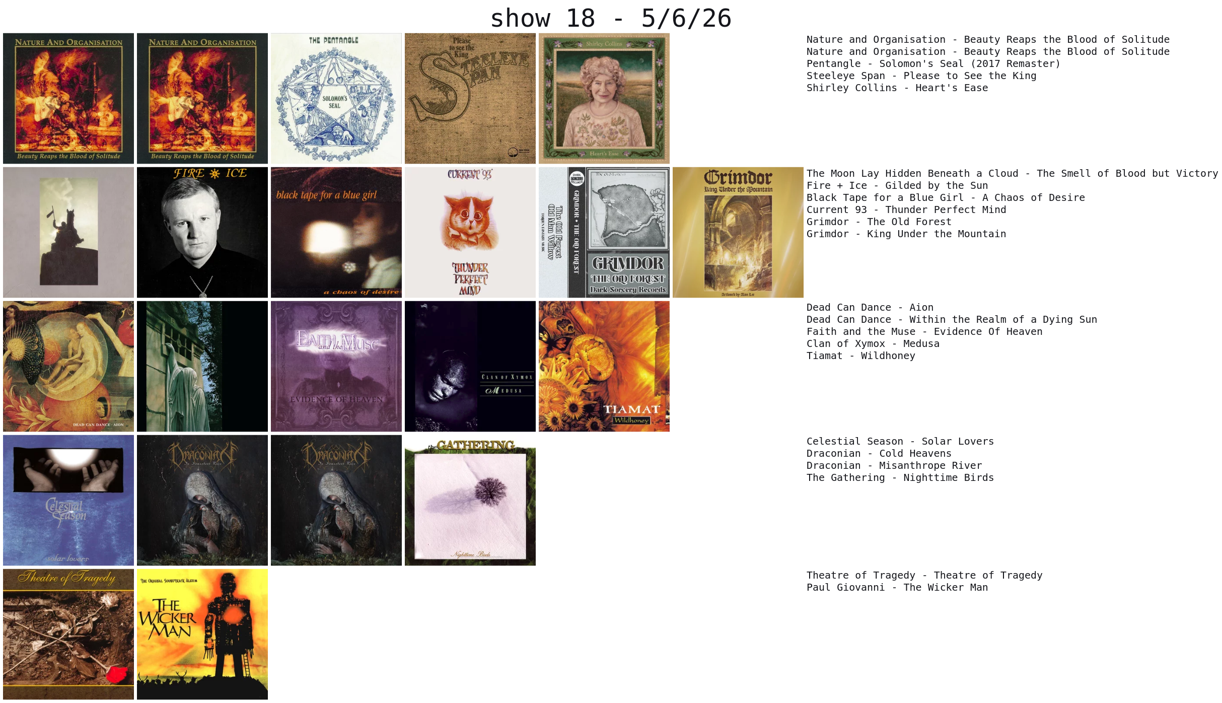 album covers grid 5-06-26