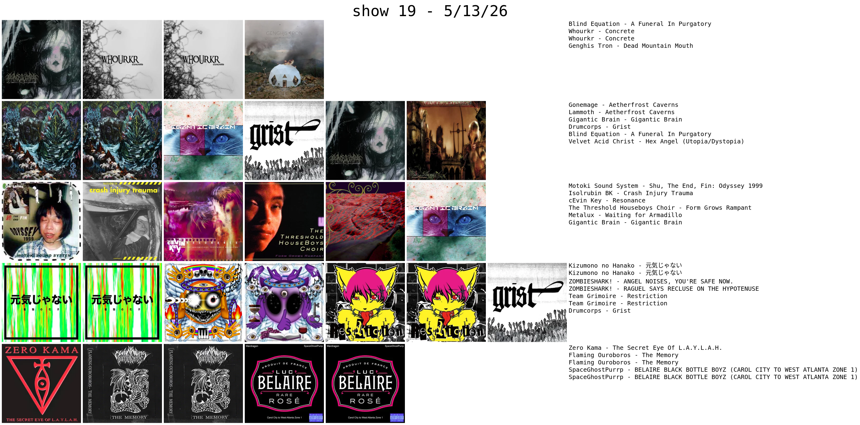 album covers grid 5-13-26