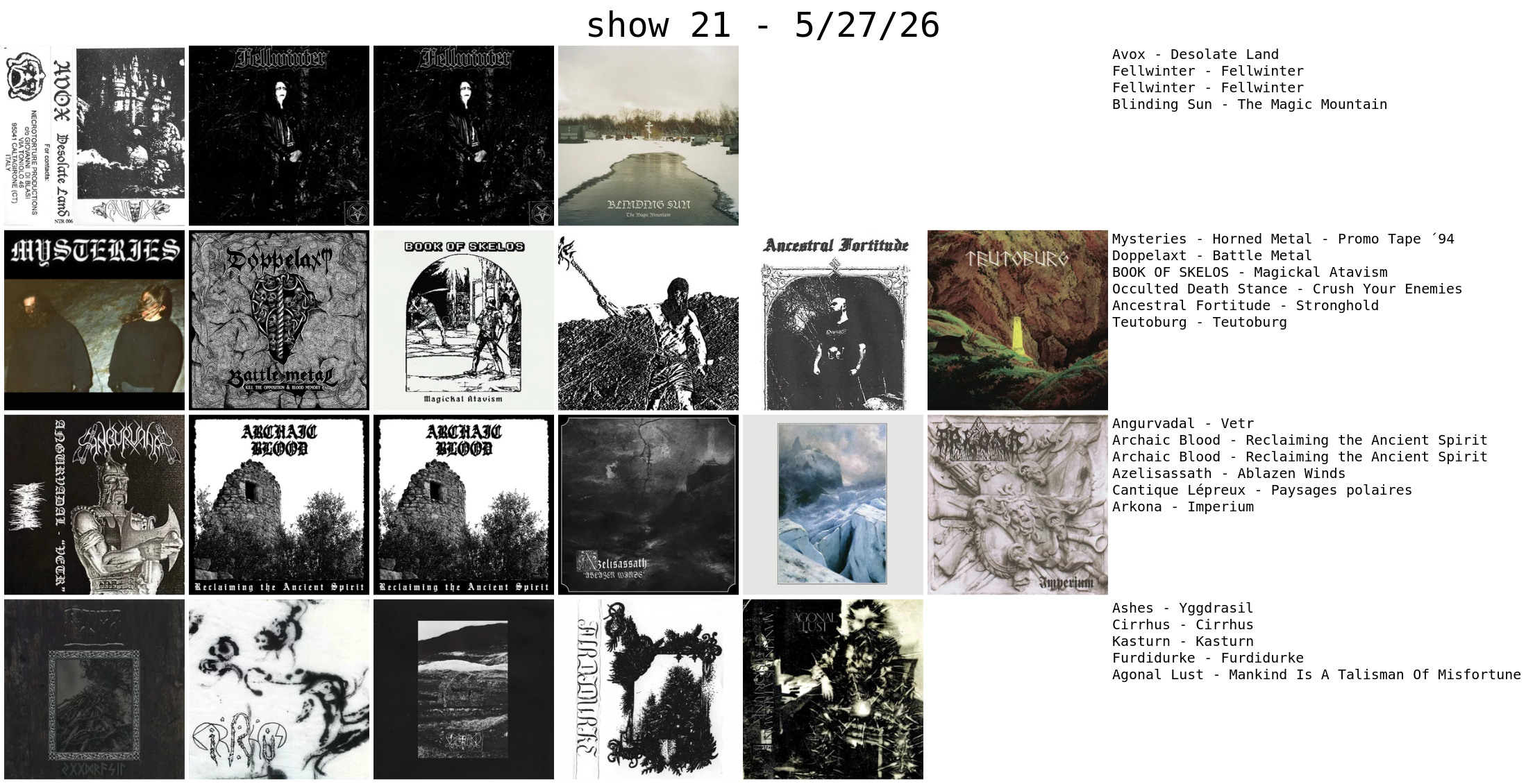 album covers grid 5-27-26