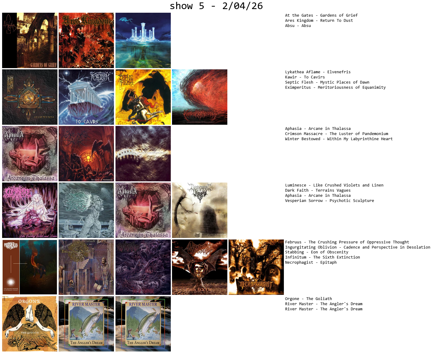 album covers grid 2-4-26